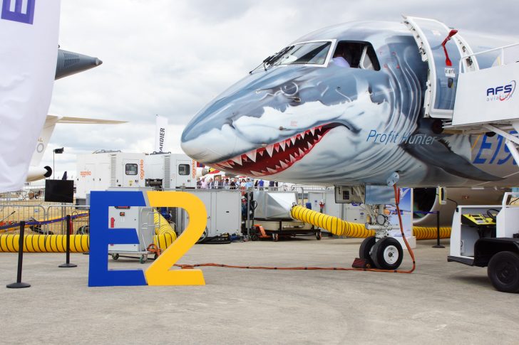 Î‘Ï€Î¿Ï„Î­Î»ÎµÏƒÎ¼Î± ÎµÎ¹ÎºÏŒÎ½Î±Ï‚ Î³Î¹Î± The â€œSharkâ€ E190-E2 arrives in Europe for the Demonstration Tour