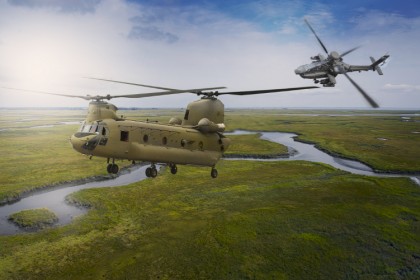 India Ministry of Defence CH-47F Chinook and AH-64 Apache