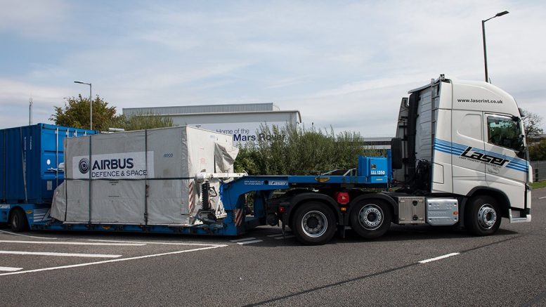 Sentinel-5 Precursor has left Airbus’ Stevenage site and is on its way to the launch site