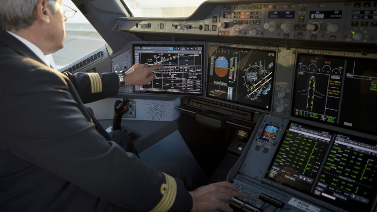 A350 touchscreen cockpit displays