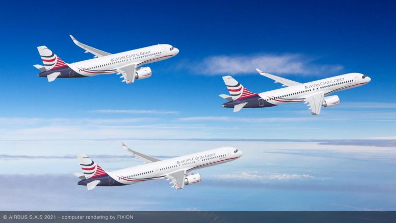 Aviation Capital Group A220-300, A320neo, A321XLR rendering