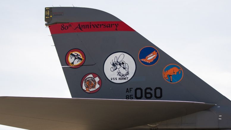 B-1B Lancer 85-060 decorated for the 80th anniversary of the Doolittle Raid