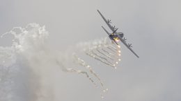 Danish C-130J shooting flares