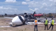 AirJet Angola Embraer ERJ-145LR veered off the runway during landing at Kolwezi Airport