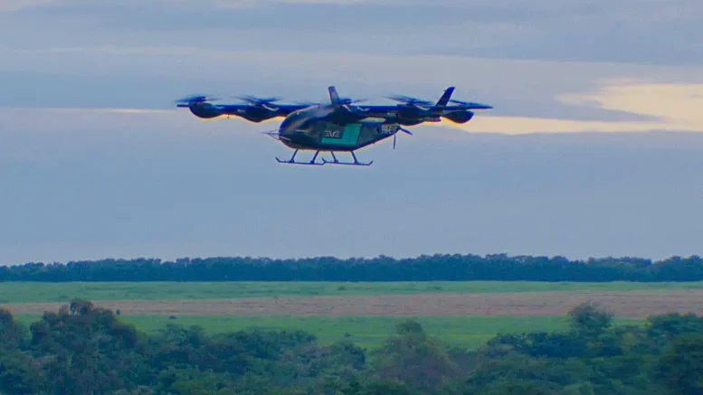 Eve Air Mobility first flight eVTOL prototype