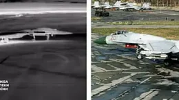 Image shows a strike on a Russian Su-27 at Belbek airfield in occupied Crimea. (SBU / Telegram)