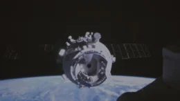 Shenzhou-22 spaceship docking with the space station combination. (Xinhua/Wang Chuntao)