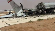 New image reportedly showing the USAF E-3 Sentry 81-0005 destroyed in an Iranian attack at Prince Sultan Airbase on Friday. Source X