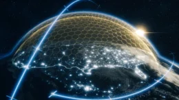 An artist's concept of the Trump administration's planned Golden Dome missile defense shield. Credit, Boeing