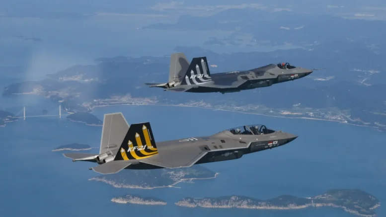 Prototypes 003 and 004 of the KF-21 Boramae Fighter Program.