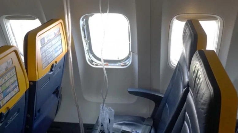 Engine Debris Shattered Ryanair Jet Window