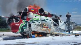 Kamov Ka-32S UR-CIT Artic Group, fire