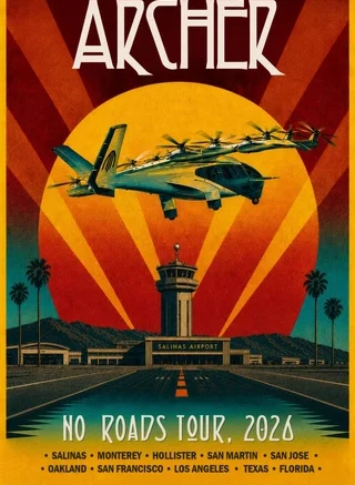 Archer ‘No Roads’ Flight Tour Poster