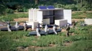Four ready-to-fly autonomous Nomad 100 aircraft in a single 20-foot container enabling rapid deployment and sustainment. Rendering courtesy of Sikorsky, a Lockheed Martin company.